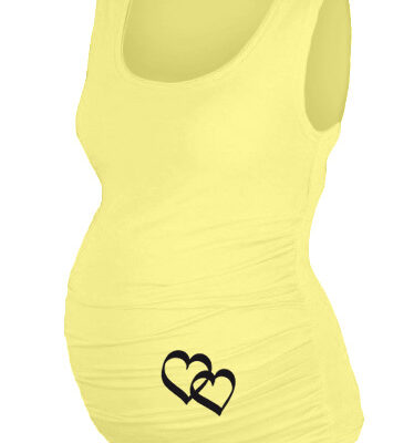 Be MaaMaa Top, tielko Dana s potlačou srdiečok - žlté, vel. S/M