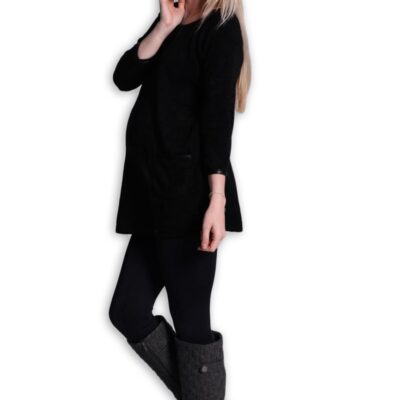 Be MaaMaa Tunika, šaty 3/4 rukáv - čierna