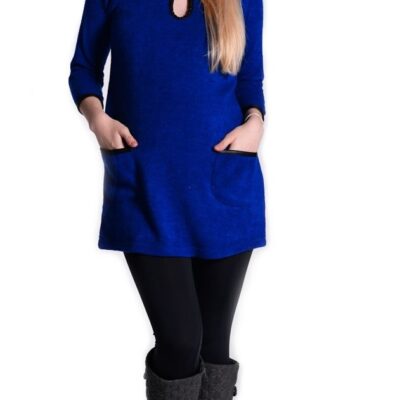 Be MaaMaa Tunika, šaty 3/4 rukáv - sýto tm.modrá