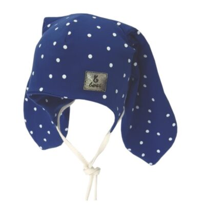 BEXA Bavlnená dvojvrstvová čiapka na zaväzovanie Dots - granátová