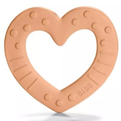 BIBS: Silikónové hryzátko Srdiečko (marhuľové)