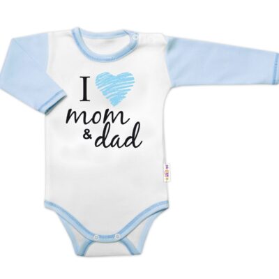 Body dlhý rukáv Baby Nellys, I love mom & dad, kluk, veľ. 62