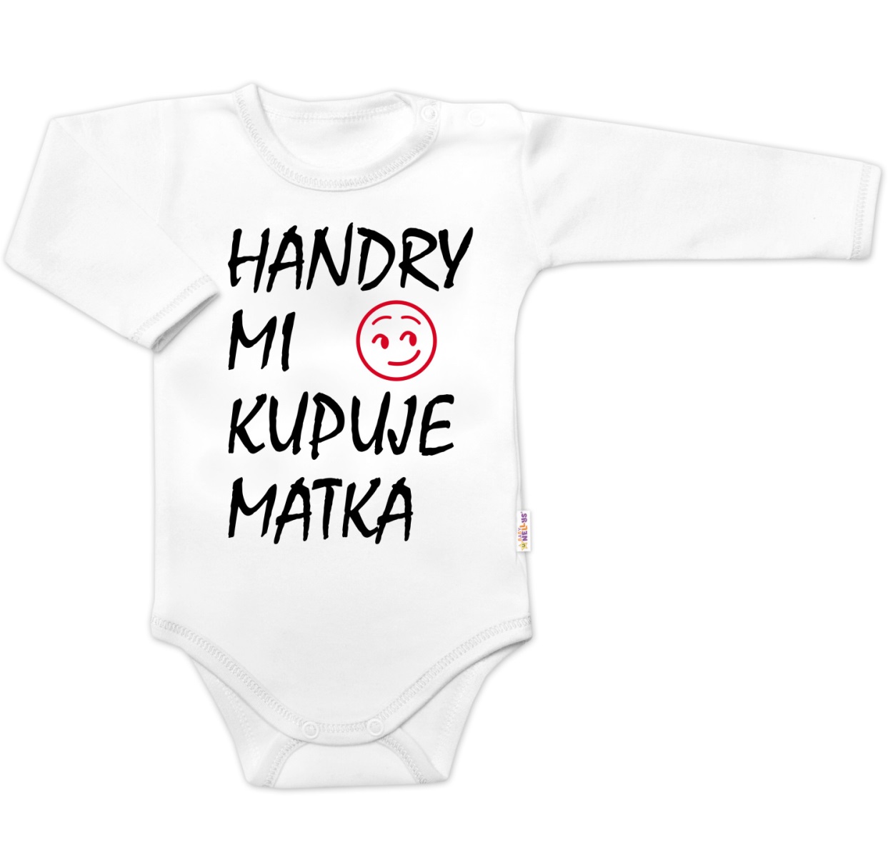 Body dlhý rukáv Handry mi kupuje matka, Baby Nellys, biele, veľ. 50