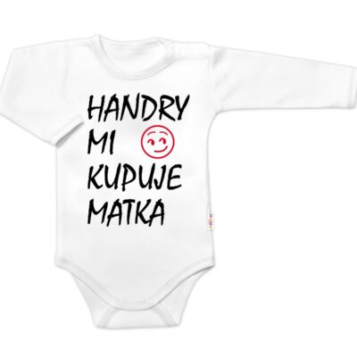 Body dlhý rukáv Handry mi kupuje matka, Baby Nellys, biele, veľ. 80