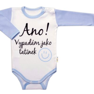 Body dlhý rukáv s vtipným textom Baby Nellys, Ano! Vypadám jako tatínek, kluk, veľ. 74