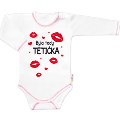 Body dlhý rukáv s vtipným textom Baby Nellys, Byla tady tetička, veľ. 80