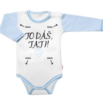 Body dlhý rukáv s vtipným textom Baby Nellys, To dáš Tati!, veľ. 74, chalan