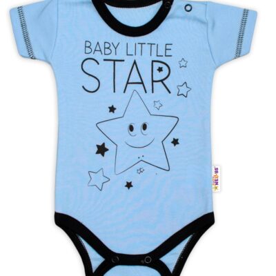 Body krátky rukáv Baby Nellys, Baby Little Star - modré, veľ. 74