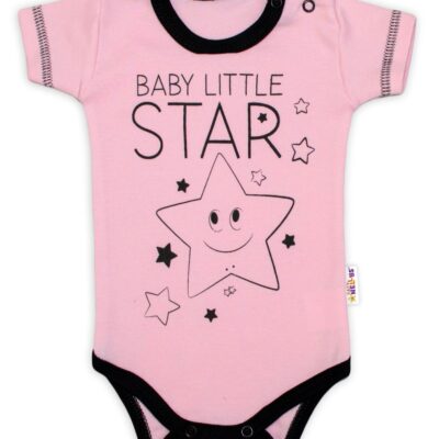 Body krátky rukáv Baby Nellys, Baby Little Star - ružové