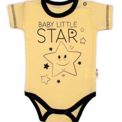 Body krátky rukáv Baby Nellys, Baby Little Star - žlté