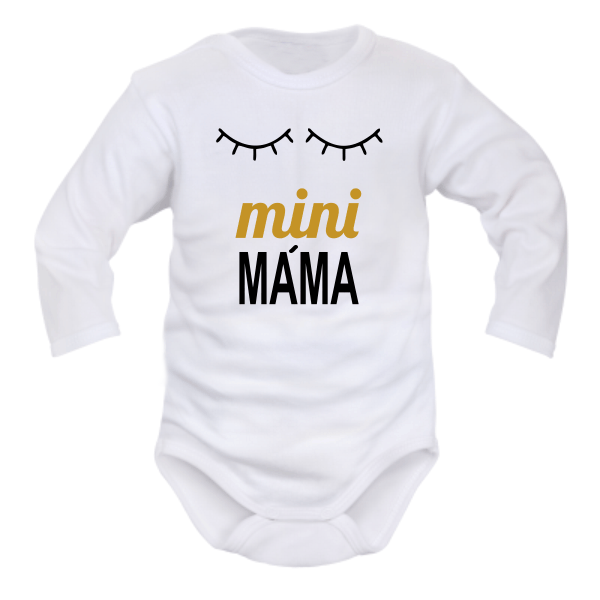 Body krátky rukáv Dejna Spiace oči Mini máma - biele, veľ. 86