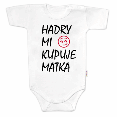 Body krátky rukáv Hadry mi kupuje matka, Baby Nellys, biele
