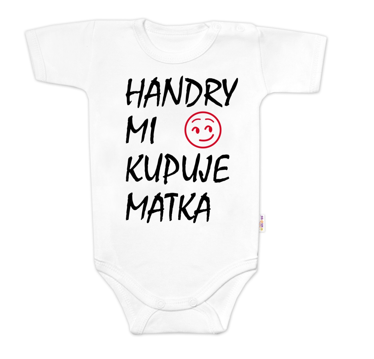 Body krátky rukáv Handry mi kupuje matka, Baby Nellys, biele, veľ. 74