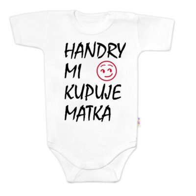 Body krátky rukáv Handry mi kupuje matka, Baby Nellys, biele, veľ. 86