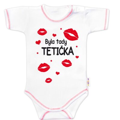 Body krátky rukáv s vtipným textom Baby Nellys, Byla tady tetička, veľ. 86