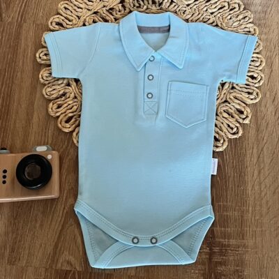 Body polo Kr. rukáv, bavlna Mamatti, Dino park - modré, veľ. 68