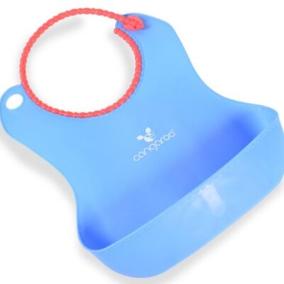 Cangoroo: Silikónový podbradník Baby Bib Am Am (modrý)