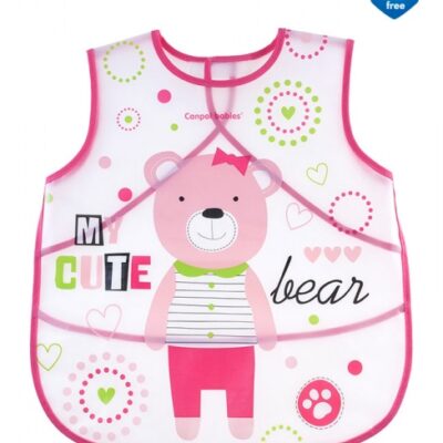 Canpol babies: Plastový podbradník Puppets (ružový)