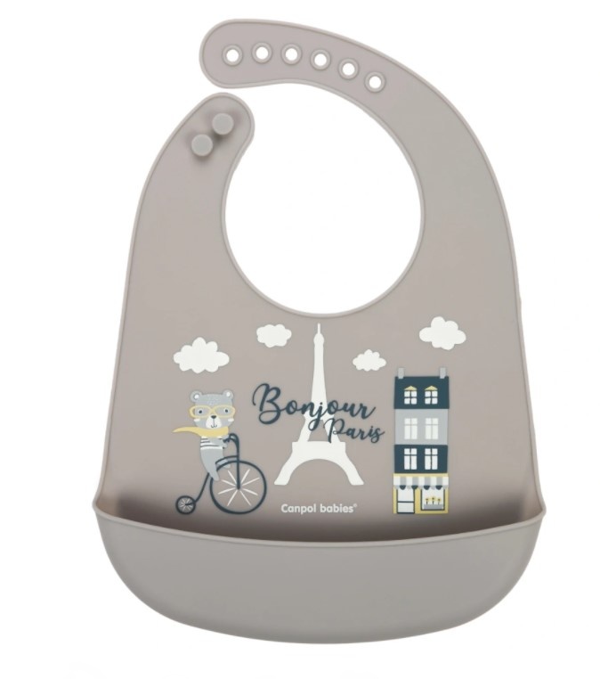 Canpol babies: Podbradník Bonjour Paris (sivý)