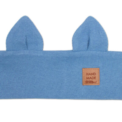 Čelenka Cat s úškami pre deti Hand Made - jeans, 4-8 rokov