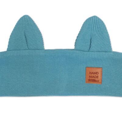 Čelenka Cat s úškami pre deti Hand Made - morská, 4-8 rokov