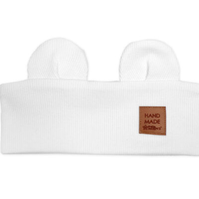 Čelenka Teddy s uškami pre deti Hand Made - biela, 1-3 roky