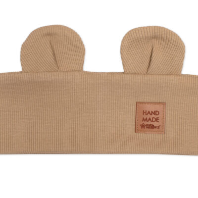 Čelenka Teddy s uškami pre deti Hand Made - hnědá, béžová, 1-3 roky