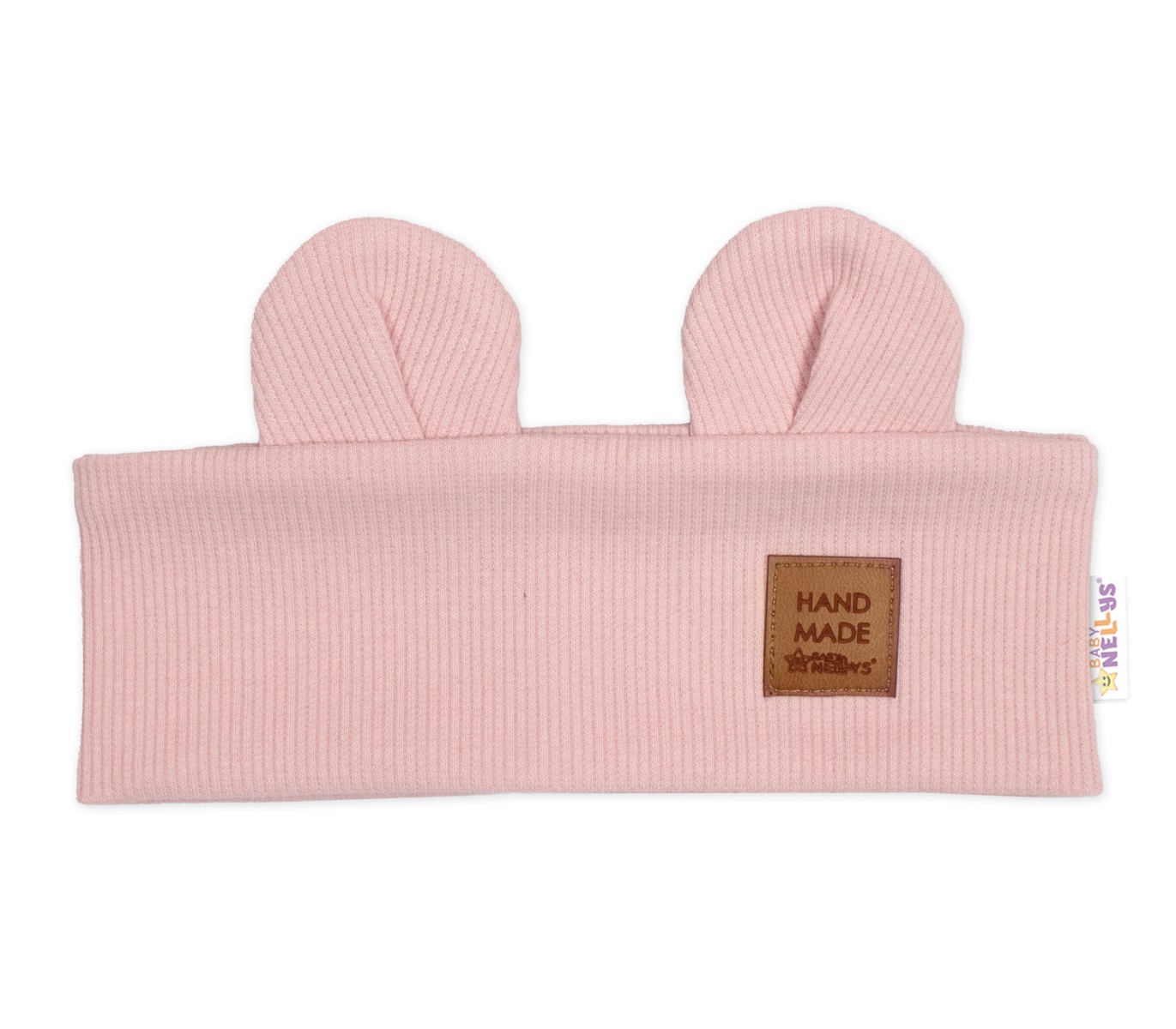 Čelenka Teddy s uškami pre deti Hand Made - pudrovo ružová, 4-8 rokov