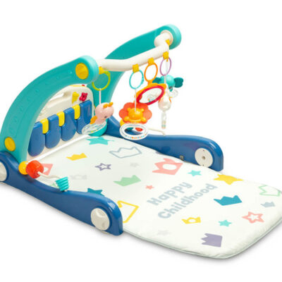 Chodítko pre deti, hracia deka, 2v1 - modré