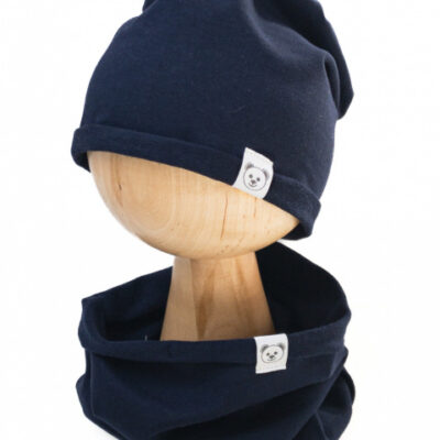 Čiapka s nákrčníkom bavlna, Little Bear, Baby Nellys, granátová, veľ. 98/134