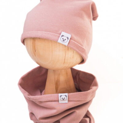 Čiapka s nákrčníkom bavlna, Little Bear, Baby Nellys, púdrová