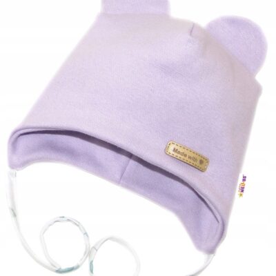 Čiapočka na zaväzovanie, bavlna, Little Teddy, Baby Nellys, liliová, veľ. 86/92