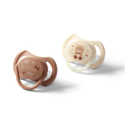 Cumlík silikónový, symertický tvar, 0-6m, 2 ks - Nature