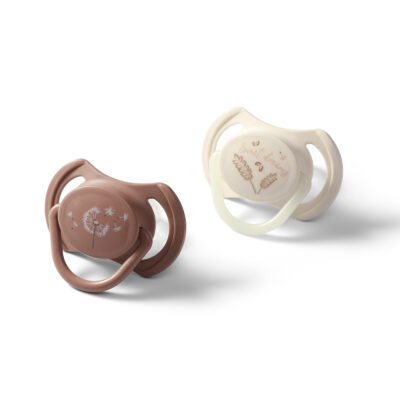 Cumlík silikónový, symertický tvar, 18m +, 2 ks - Nature