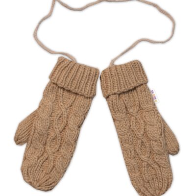 Dámske pletené palčiaky s fleecovou podšívkou Baby Nellys, cappuccino