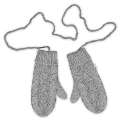 Dámske pletené palčiaky s fleecovou podšívkou Baby Nellys, šedé