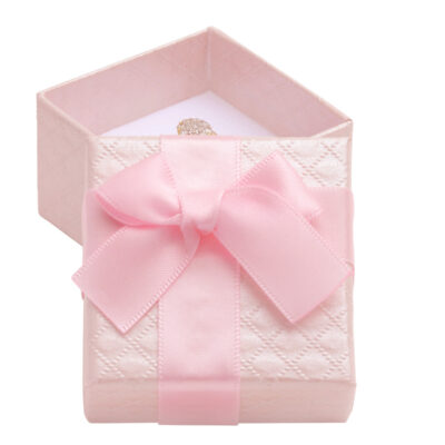 Darčeková krabička na šperky, sv. ružová s mašličkou