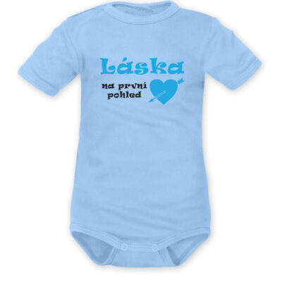 DEJNA Body krátký rukáv Láska na první pohled - modré