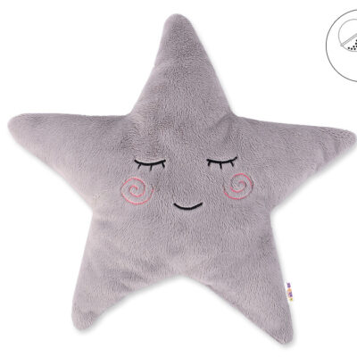 Dekoračný vankúšik Hviezdička s hrkálkou (sivá)