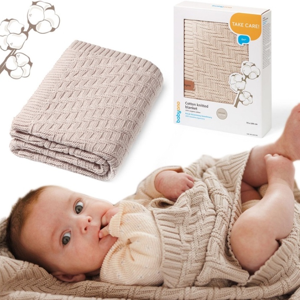 Detská bavlnená deka, 75x100cm - béžová – Obrázok 2