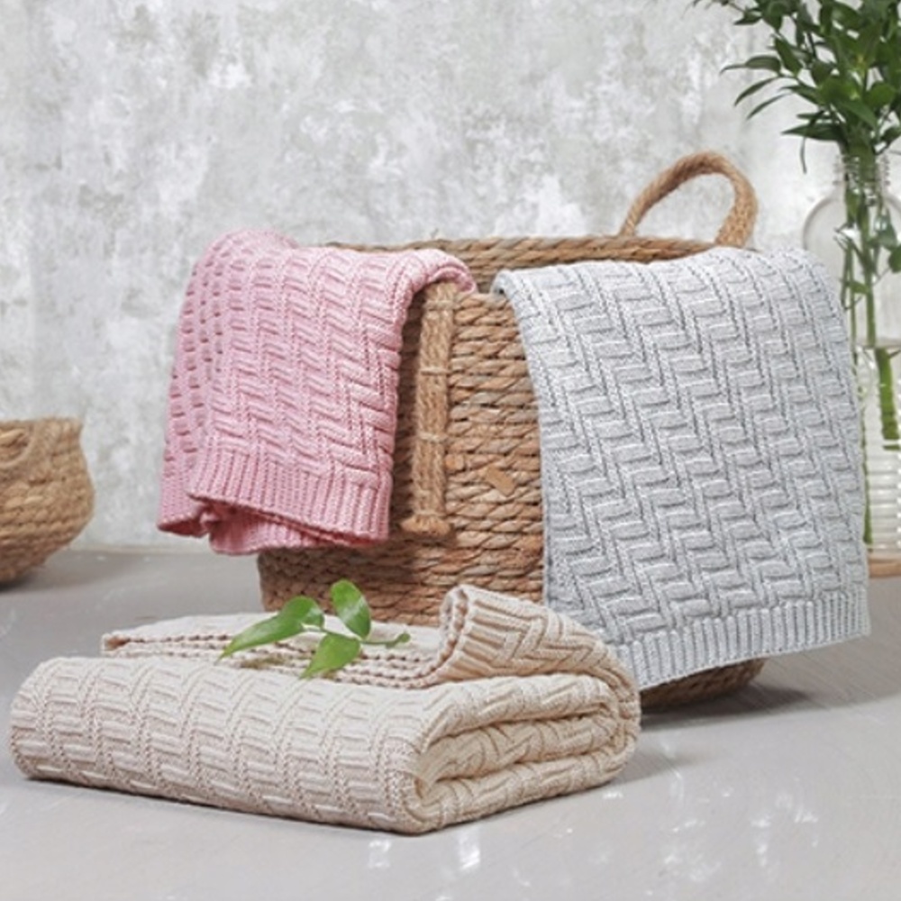 Detská bavlnená deka, 75x100cm - béžová – Obrázok 4