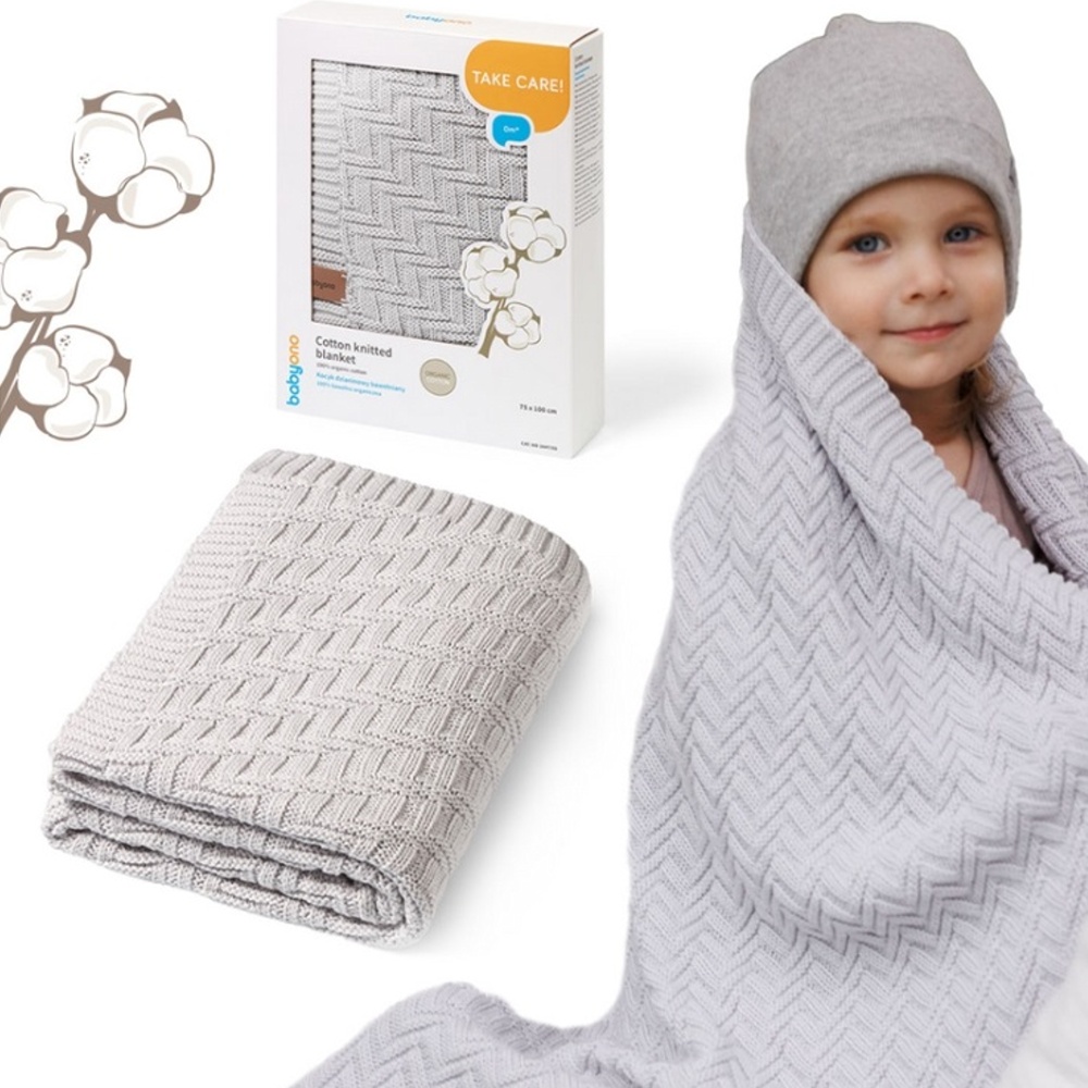 Detská bavlnená deka, 75x100cm - šedá – Obrázok 2