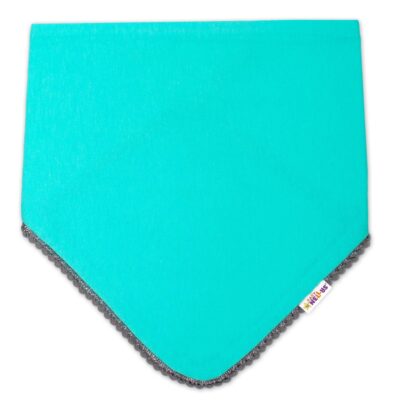 Baby Nellys: Bavlnená šatka na krk (mätová/sivý)