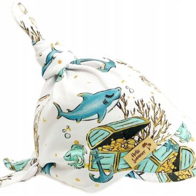 Detská bavlnená šatka so šiltom na zaväzovanie, Premium Baby Nellys, poklad