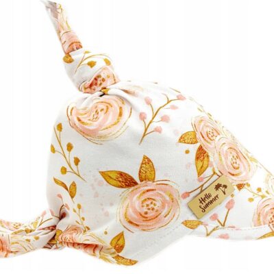 Detská bavlnená šatka so šiltom na zaväzovanie, Premium Baby Nellys, ruža