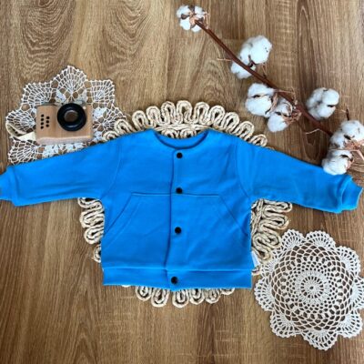 Detská dvojvrstvová mikina, kabátik, bavlna, Mesto, Mamatti, modrá