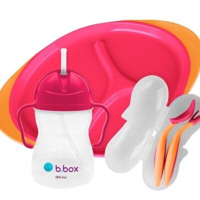 Detská jedálenská súprava Lux B.Box, červená/oranžová