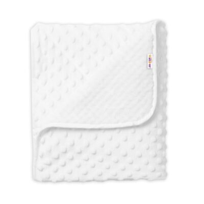 Baby Nellys: Obojstranná Minky deka 80x90cm (biela)