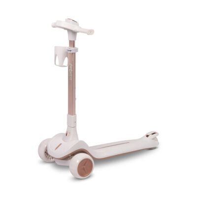 Detská trojkolesová kolobežka s LED kolieskami Satura, biela