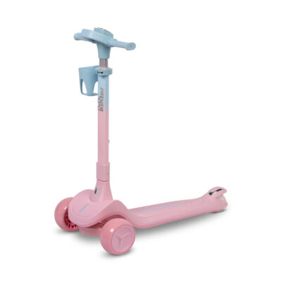 Detská trojkolesová kolobežka s LED kolieskami Satura, ružová